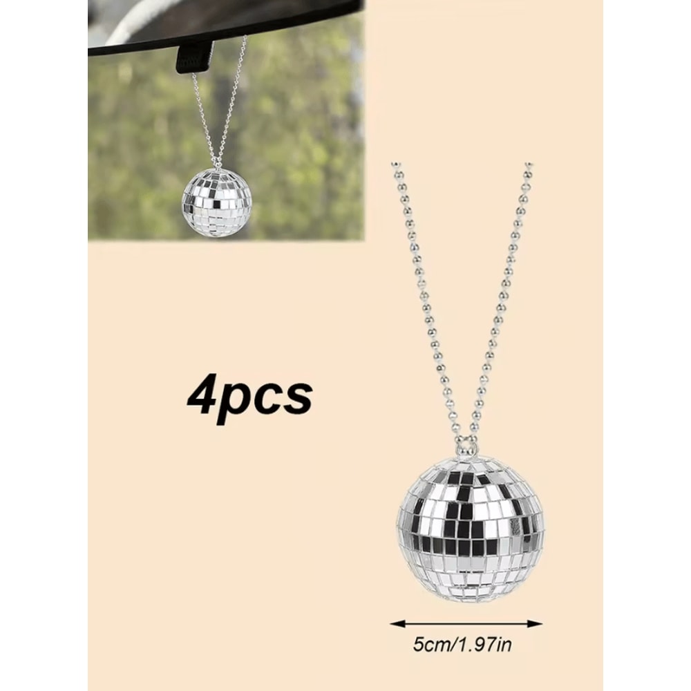 DiscoGlow Hanging Mirror Ball Car Ornament 4
