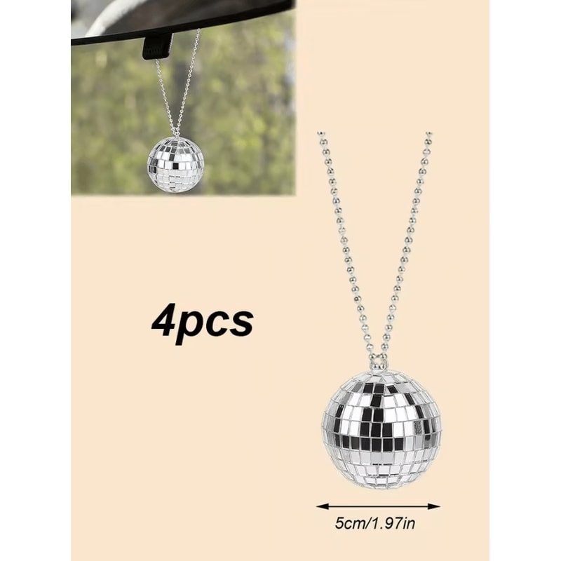 DiscoGlow Hanging Mirror Ball Car Ornament 4