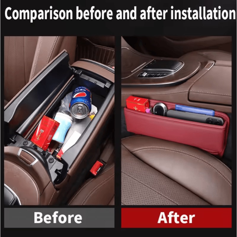 LuxHold Leather Car Seat Gap Organizer Pocket 1