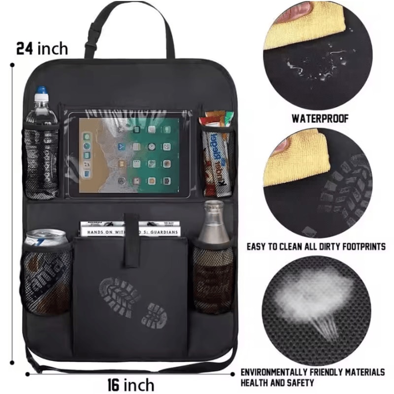 TravelMate Backseat Organizer With Touchscreen Tablet Holder 4