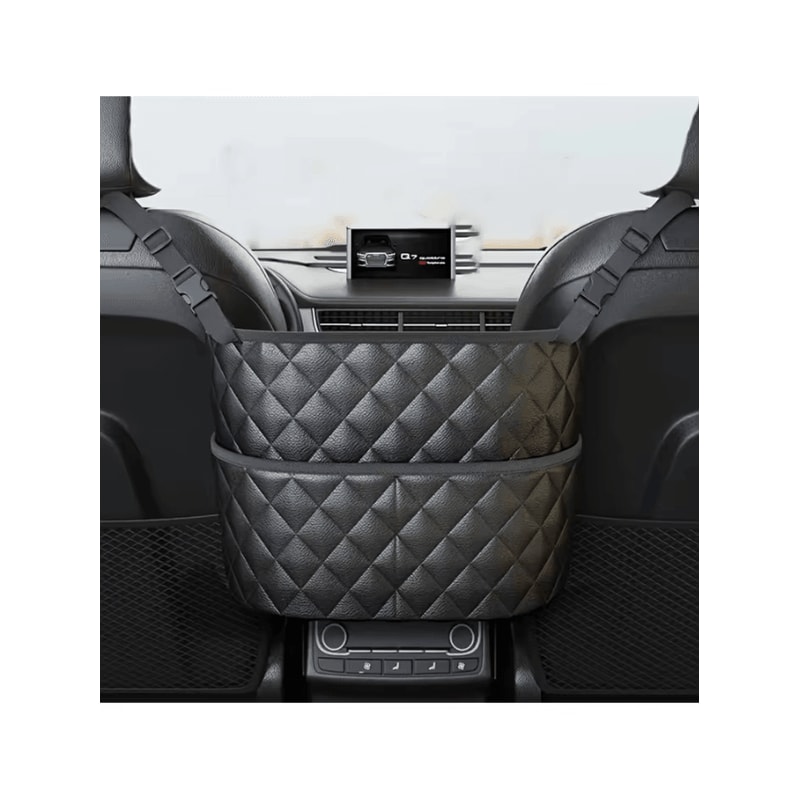 FlexCarry Leather Car Middle Seat Storage Net Organizer 3