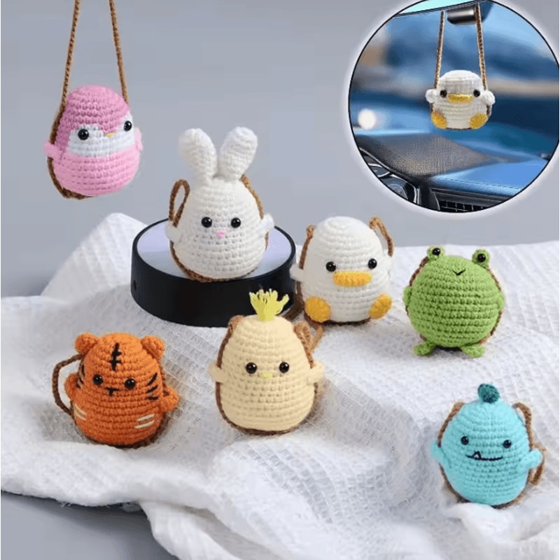 SnuggleCritter Crochet Animal Car Mirror Charm 0