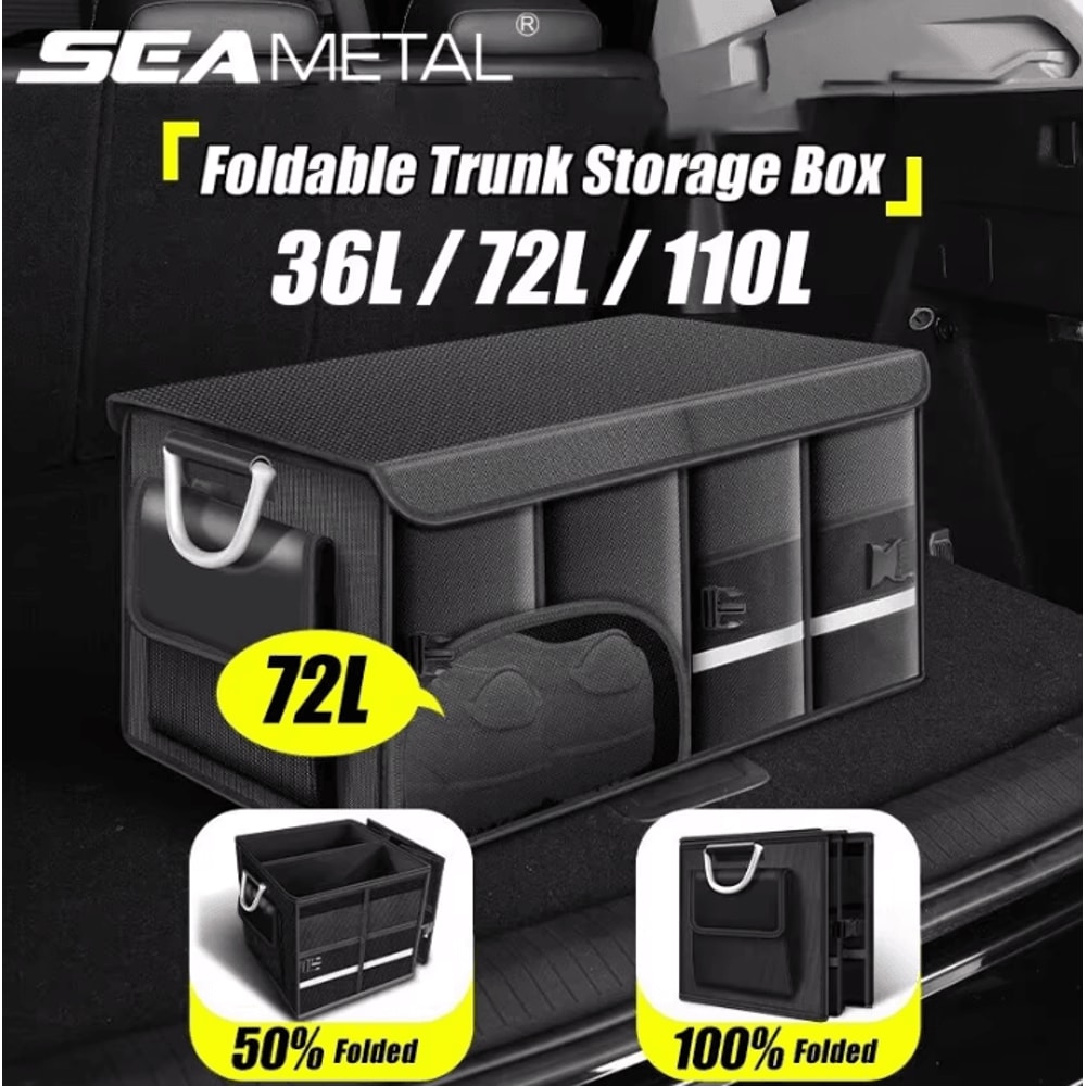 SEAMETAL Foldable Waterproof Trunk Storage Organizer 110L 0