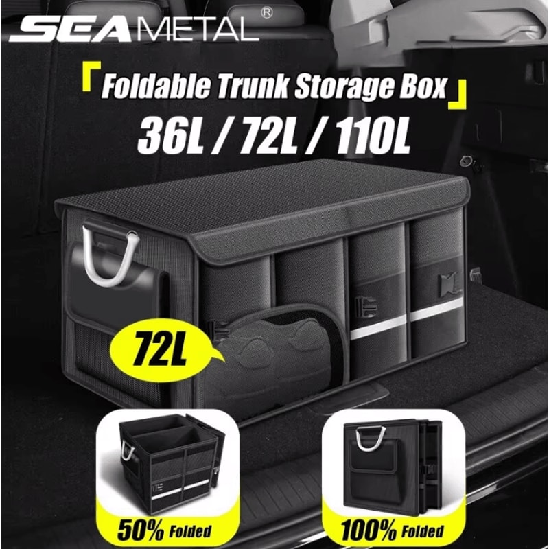 SEAMETAL Foldable Waterproof Trunk Storage Organizer 110L 0