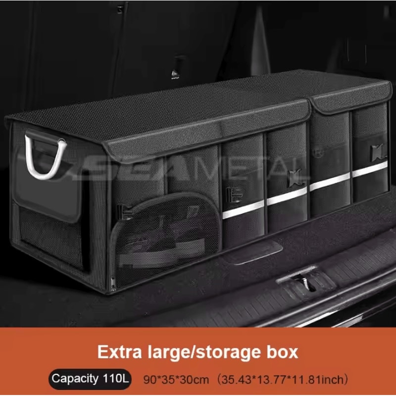 SEAMETAL Foldable Waterproof Trunk Storage Organizer 110L 4