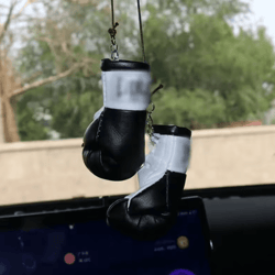 festive knockout boxing glove car mirror pendant