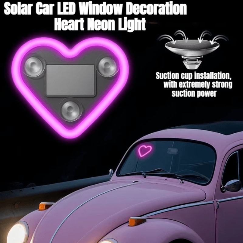 Solar Heart LED Ambient Car Window Light 0