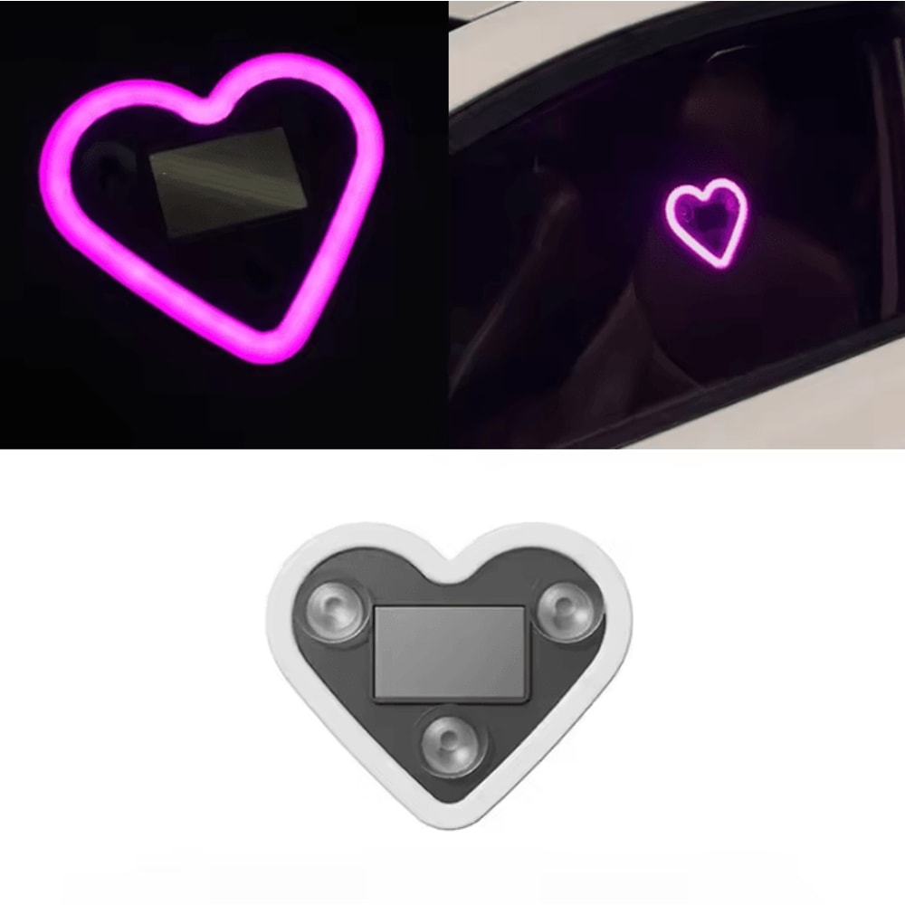 Solar Heart LED Ambient Car Window Light 1