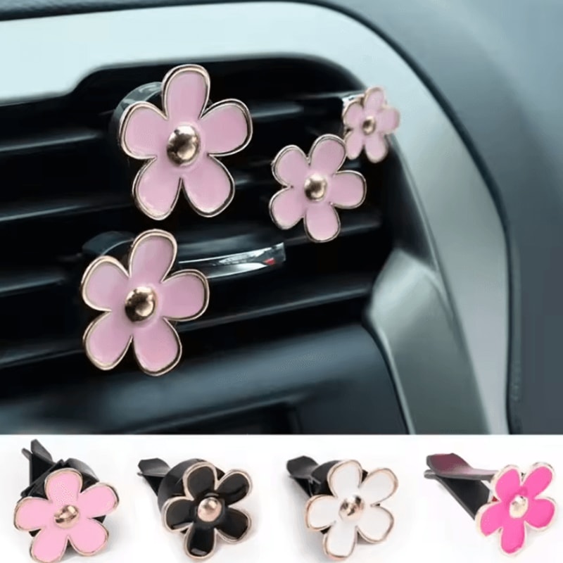 Cute Floral Car Air Vent Perfume Clip Set 0
