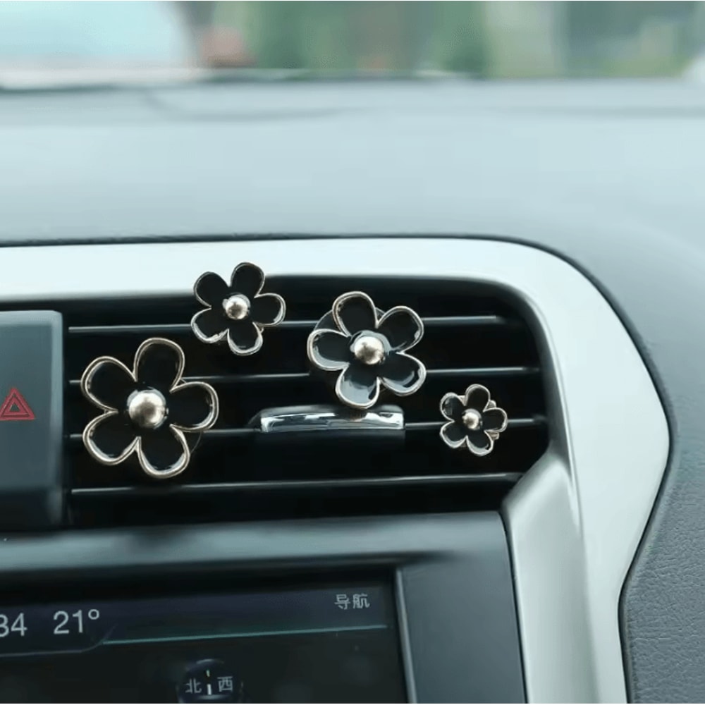 Cute Floral Car Air Vent Perfume Clip Set 1