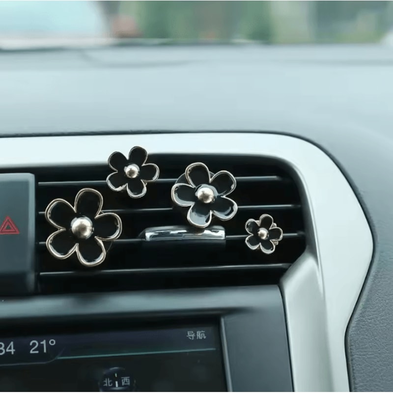 Cute Floral Car Air Vent Perfume Clip Set 1
