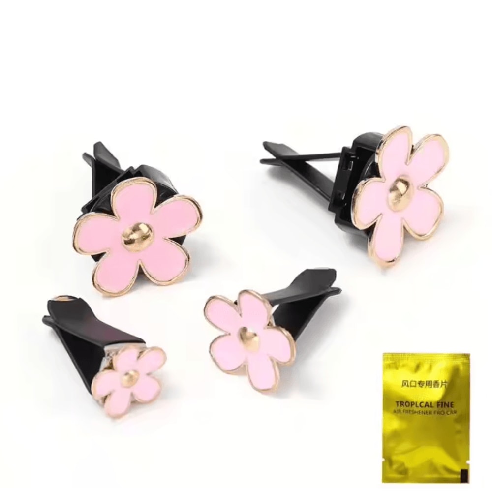 Cute Floral Car Air Vent Perfume Clip Set 3