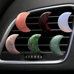 crystal moon pink car air vent perfume clip