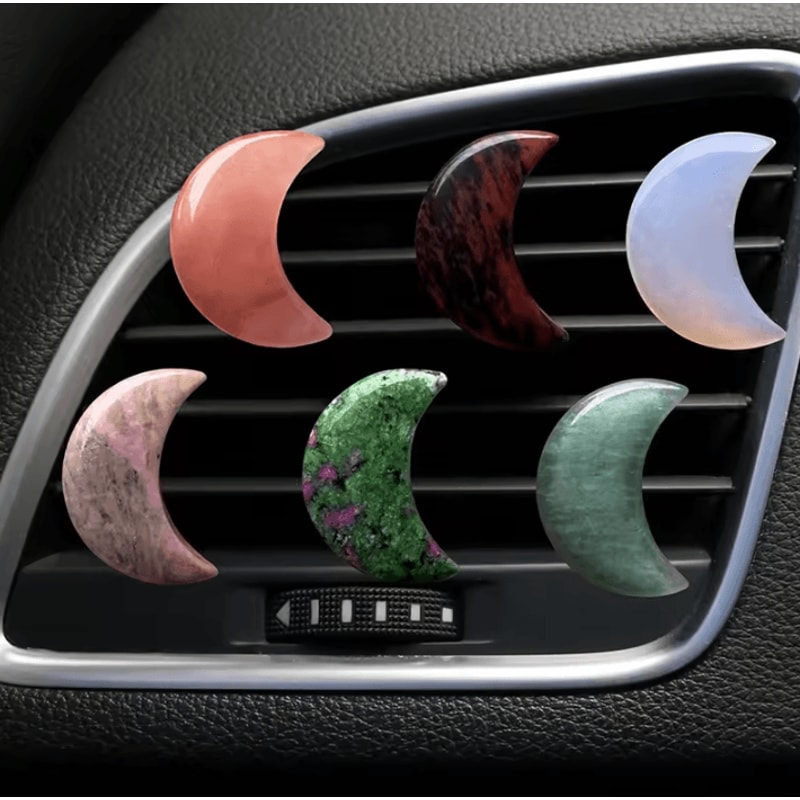 Crystal Moon Pink Car Air Vent Perfume Clip 0