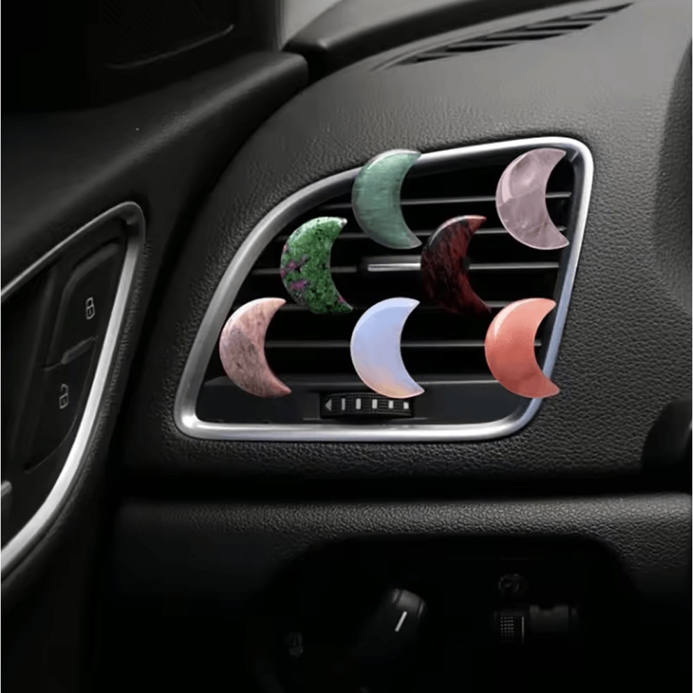 Crystal Moon Pink Car Air Vent Perfume Clip 1
