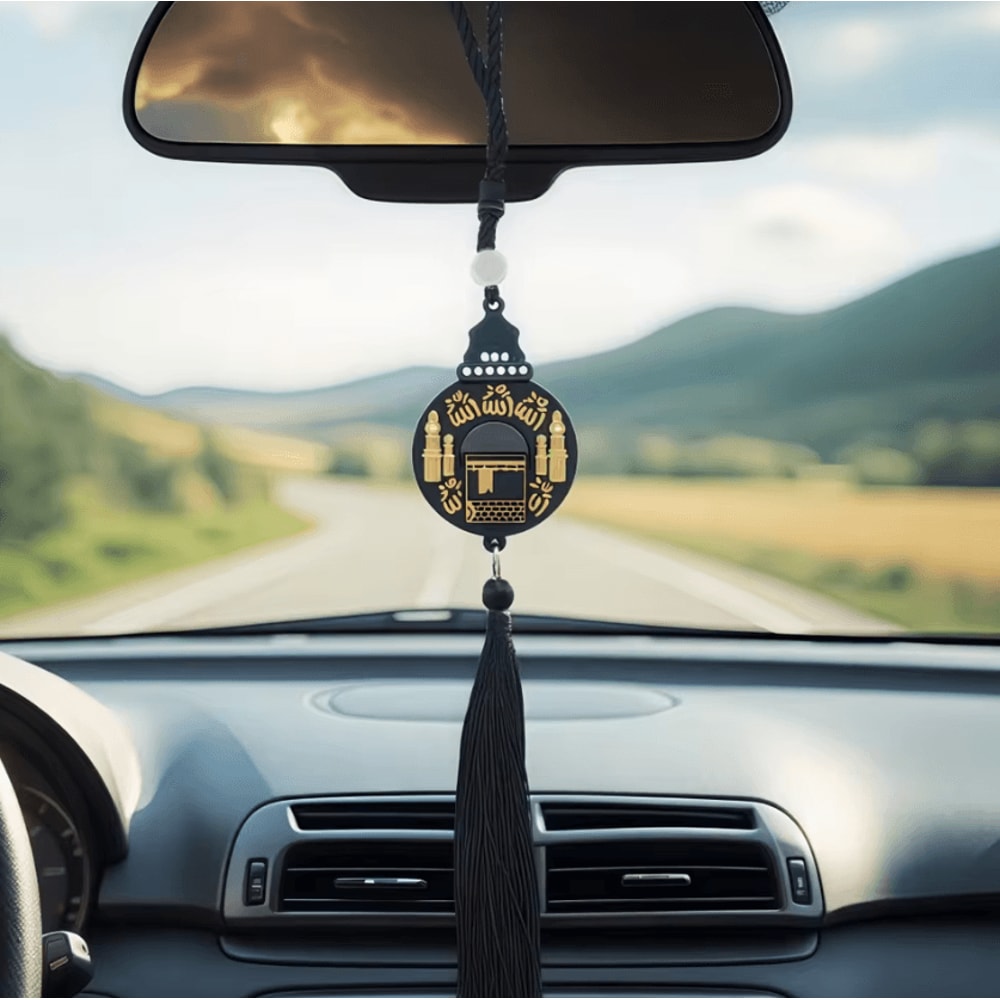 Islamic Rearview Mirror Hanging Ornament Elegant Muslim Tassel Car Pendant Decoration 0