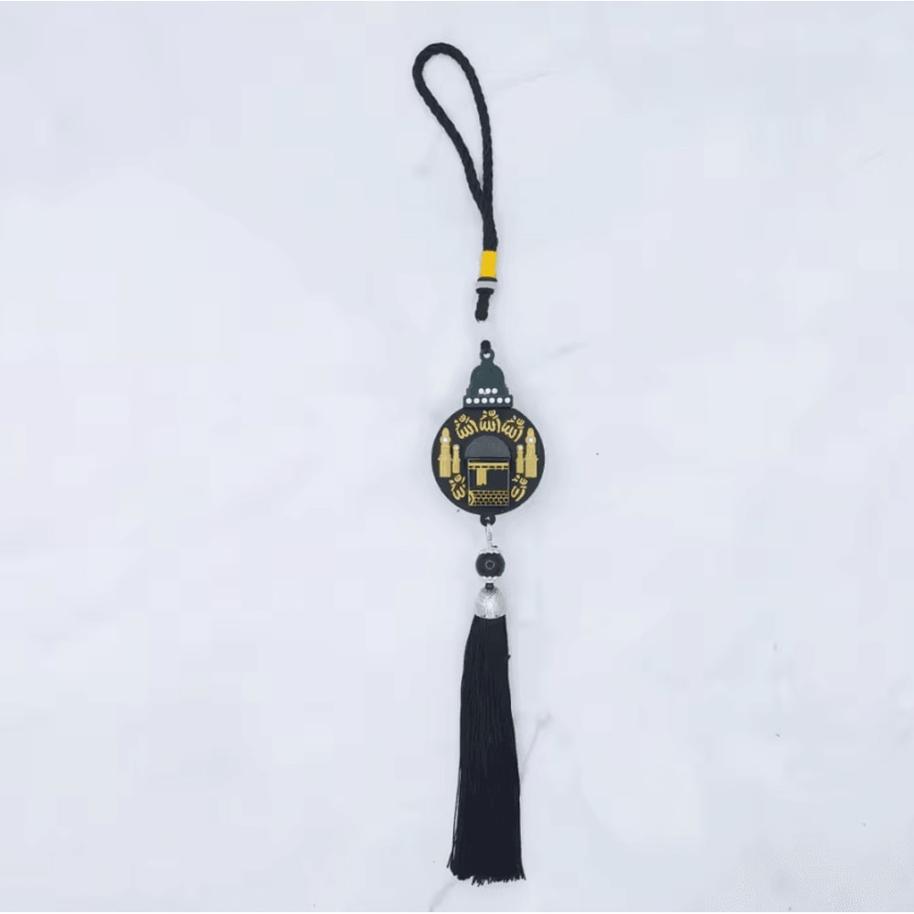 Islamic Rearview Mirror Hanging Ornament Elegant Muslim Tassel Car Pendant Decoration 3