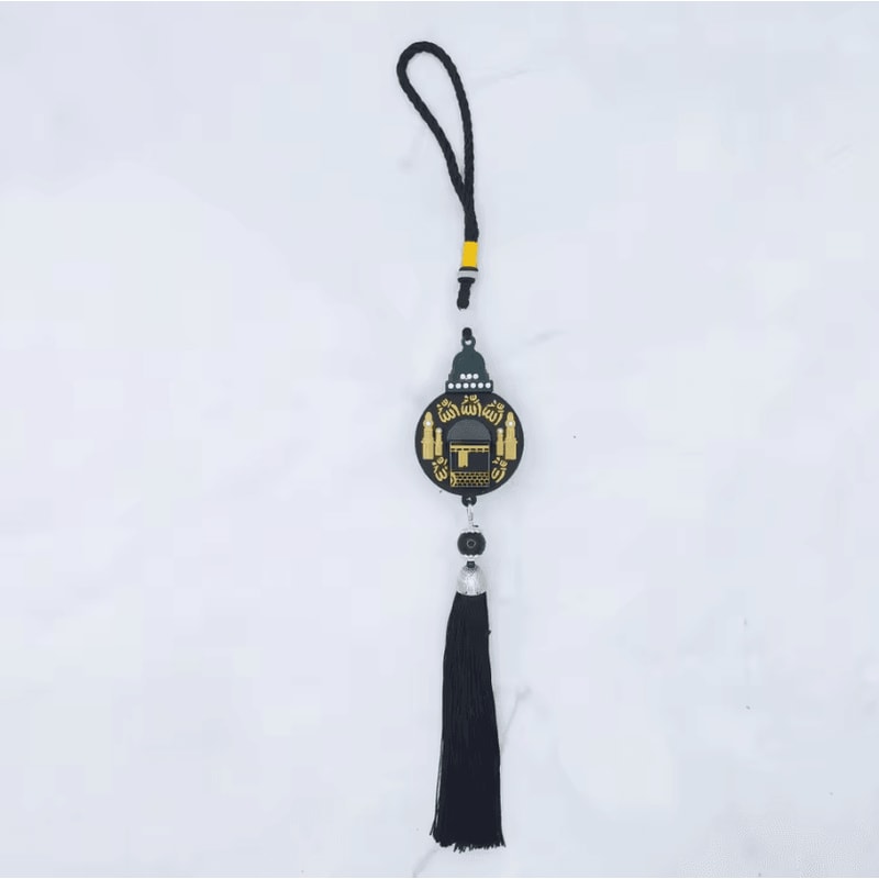 Islamic Rearview Mirror Hanging Ornament Elegant Muslim Tassel Car Pendant Decoration 3