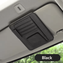 multi-function car sun visor organizer clip – glasses holder, card & cash storage bag