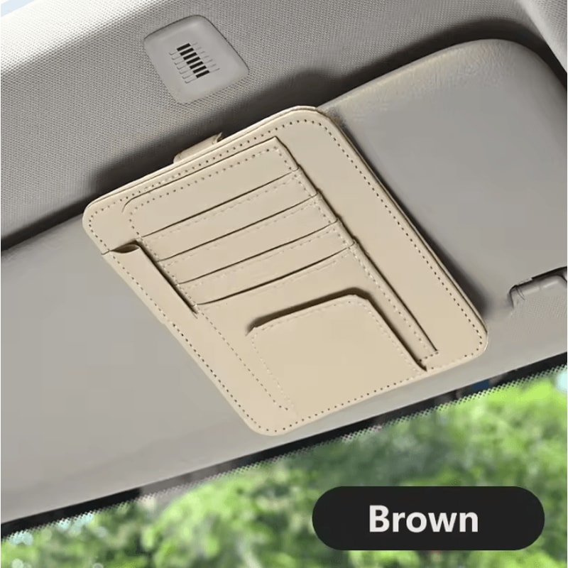 MultiFunction Car Sun Visor Organizer Clip Glasses Holder Card Cash Storage Bag 3