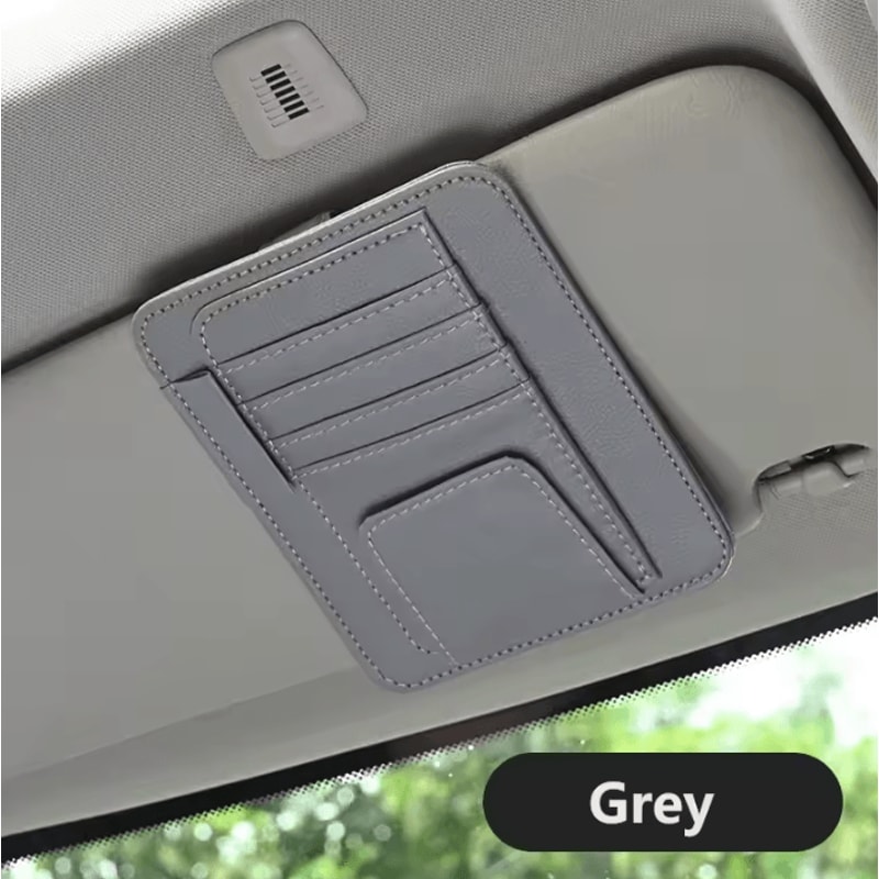 MultiFunction Car Sun Visor Organizer Clip Glasses Holder Card Cash Storage Bag 5