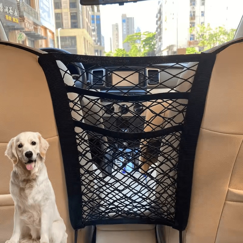 3Layer Car Mesh Organizer Net Seat Back Storage Barrier For Pets Kids Essentials 0