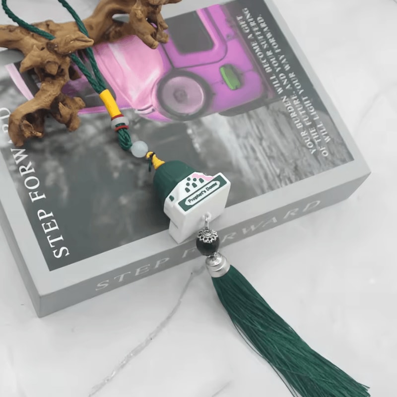 Islamic Rearview Mirror Hanging Charm Elegant Ramadan Eid Car Decor Ornament 3