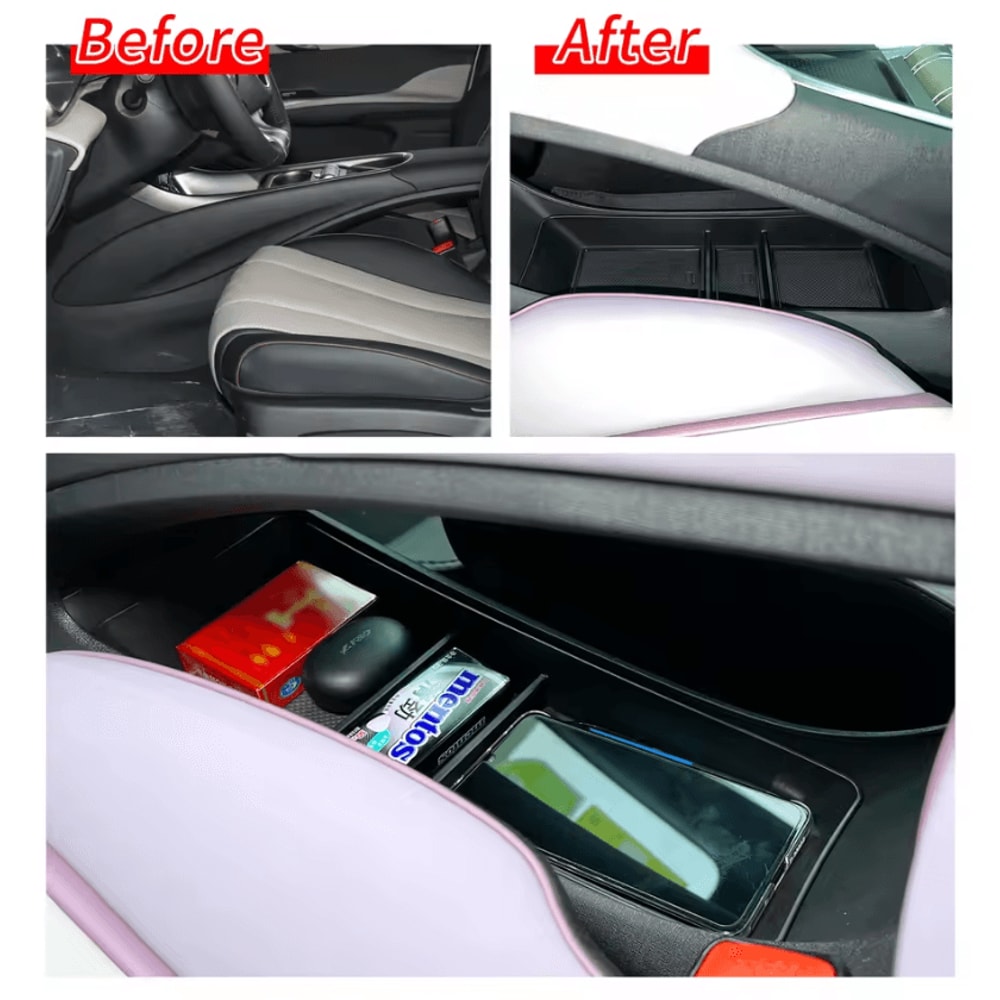 BYD Dolphin Center Console Lower Storage Organizer Custom Interior Tray Box Accessory 2
