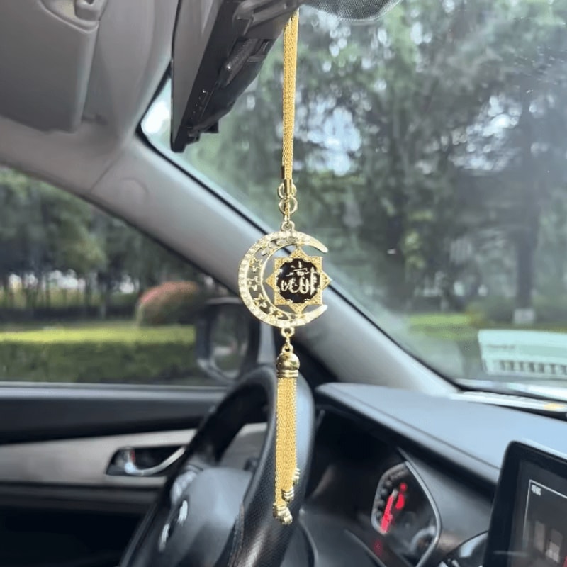 Islamic Style Car Hanging Ornament Elegant FaithInspired Rearview Mirror Accessory 0