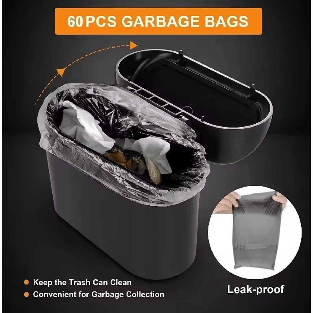 Universal Car Clamshell Trash Bin Hanging PressTop Vehicle Garbage Storage Box 2
