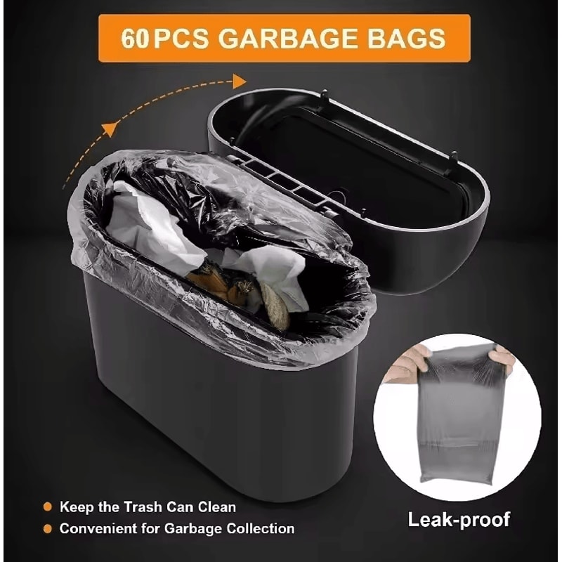 Universal Car Clamshell Trash Bin Hanging PressTop Vehicle Garbage Storage Box 2