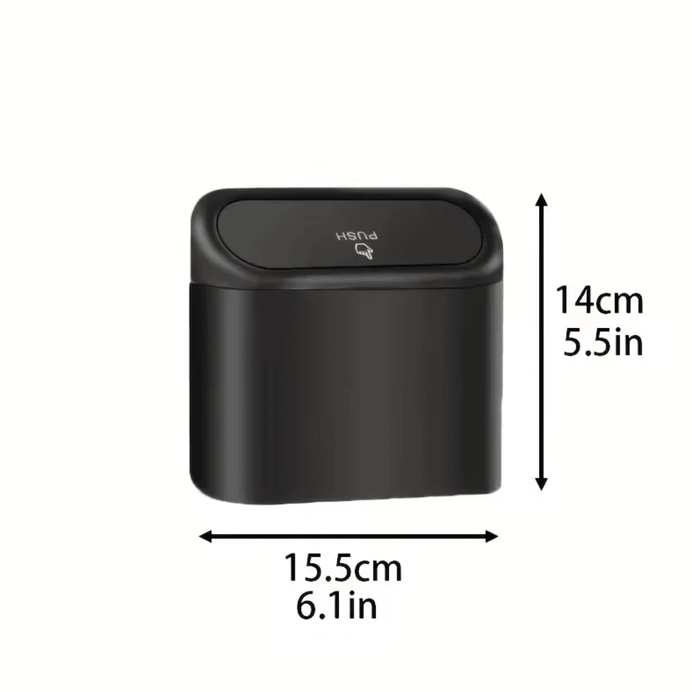 Universal Car Clamshell Trash Bin Hanging PressTop Vehicle Garbage Storage Box 4