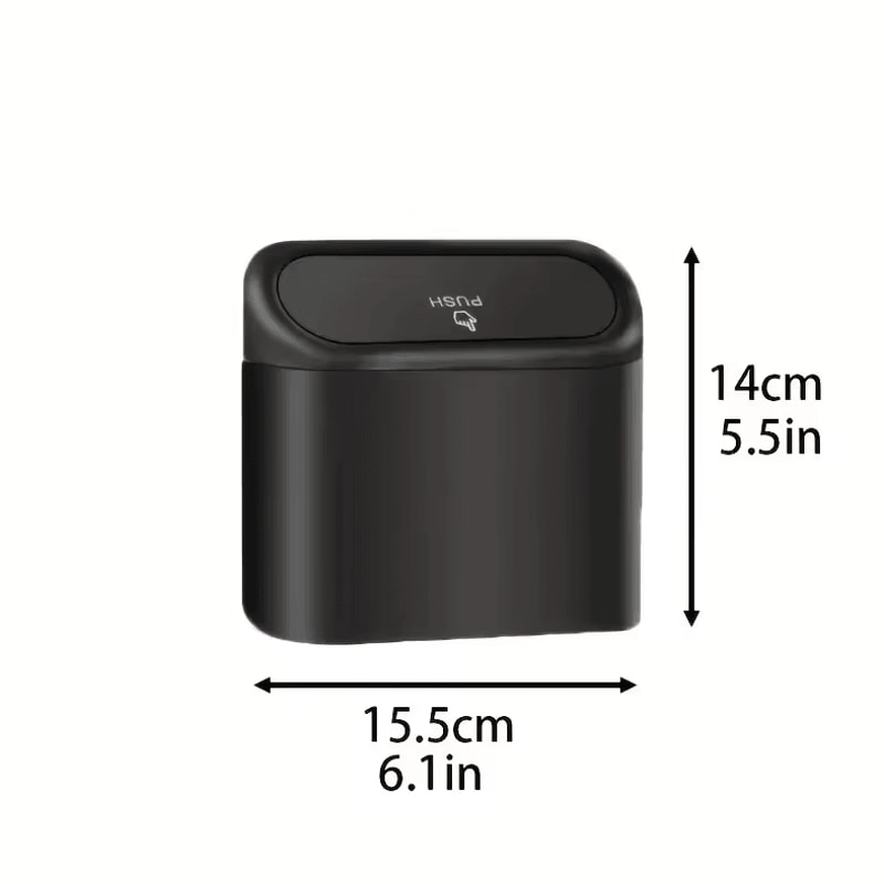 Universal Car Clamshell Trash Bin Hanging PressTop Vehicle Garbage Storage Box 4