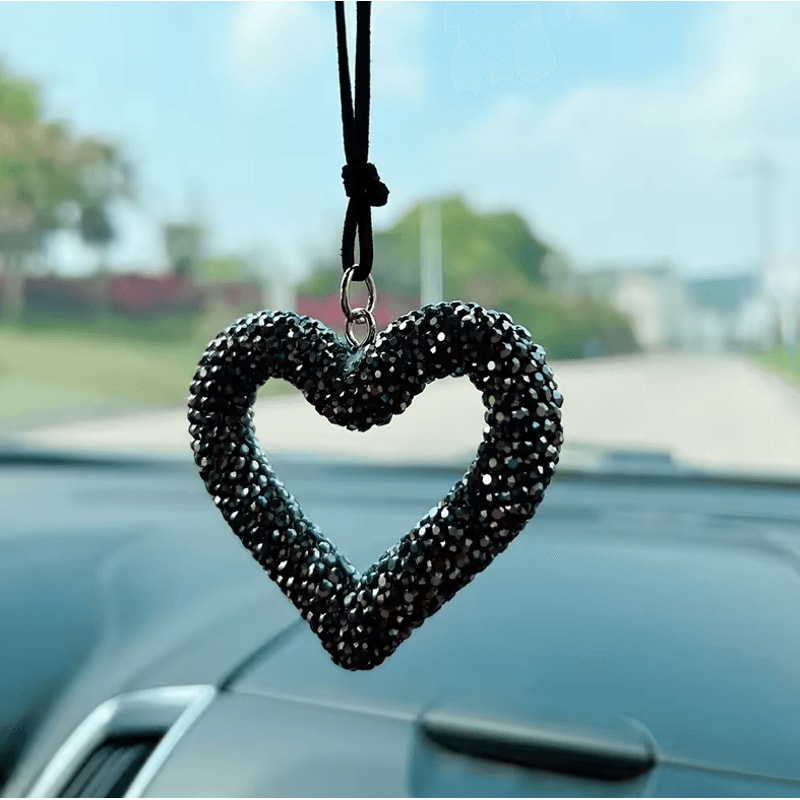Luxury Crystal Heart Car Pendant Charm For Women 1