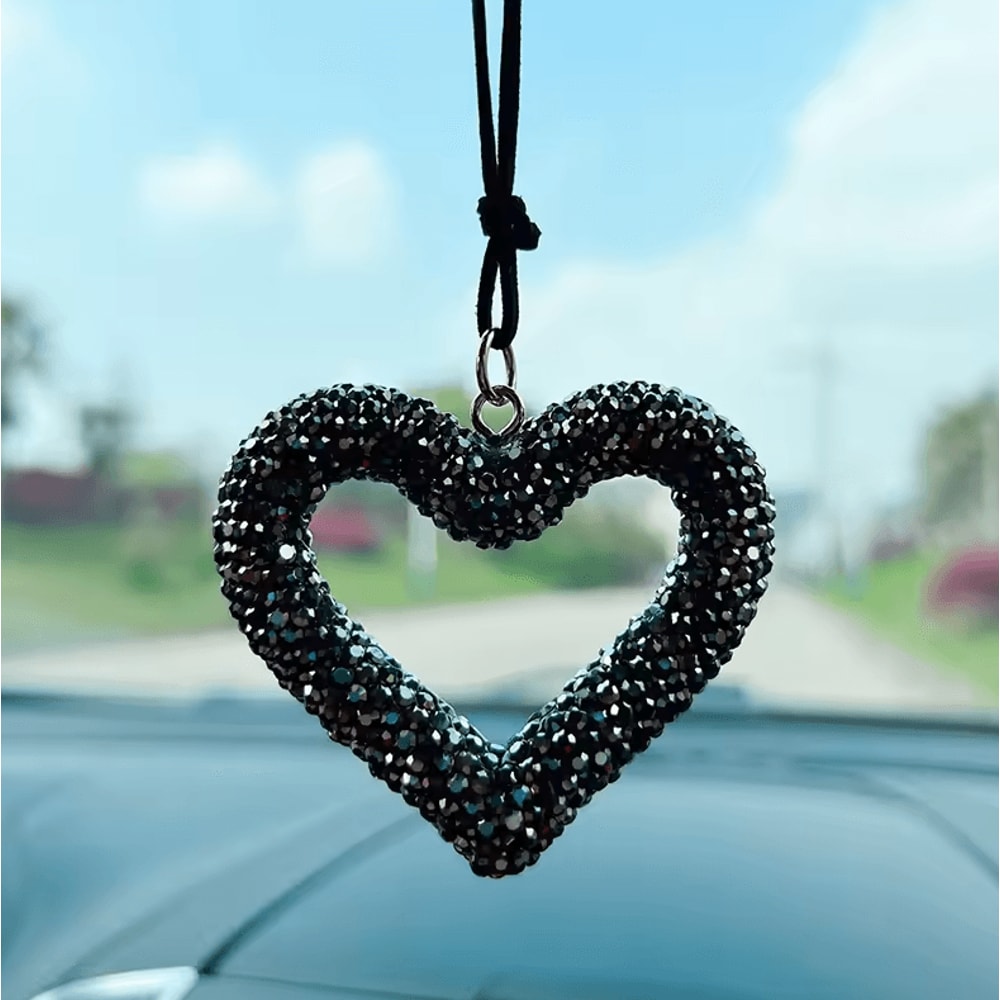 Luxury Crystal Heart Car Pendant Charm For Women 2
