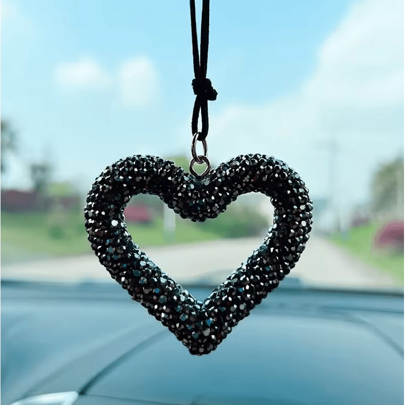 Luxury Crystal Heart Car Pendant Charm For Women 3