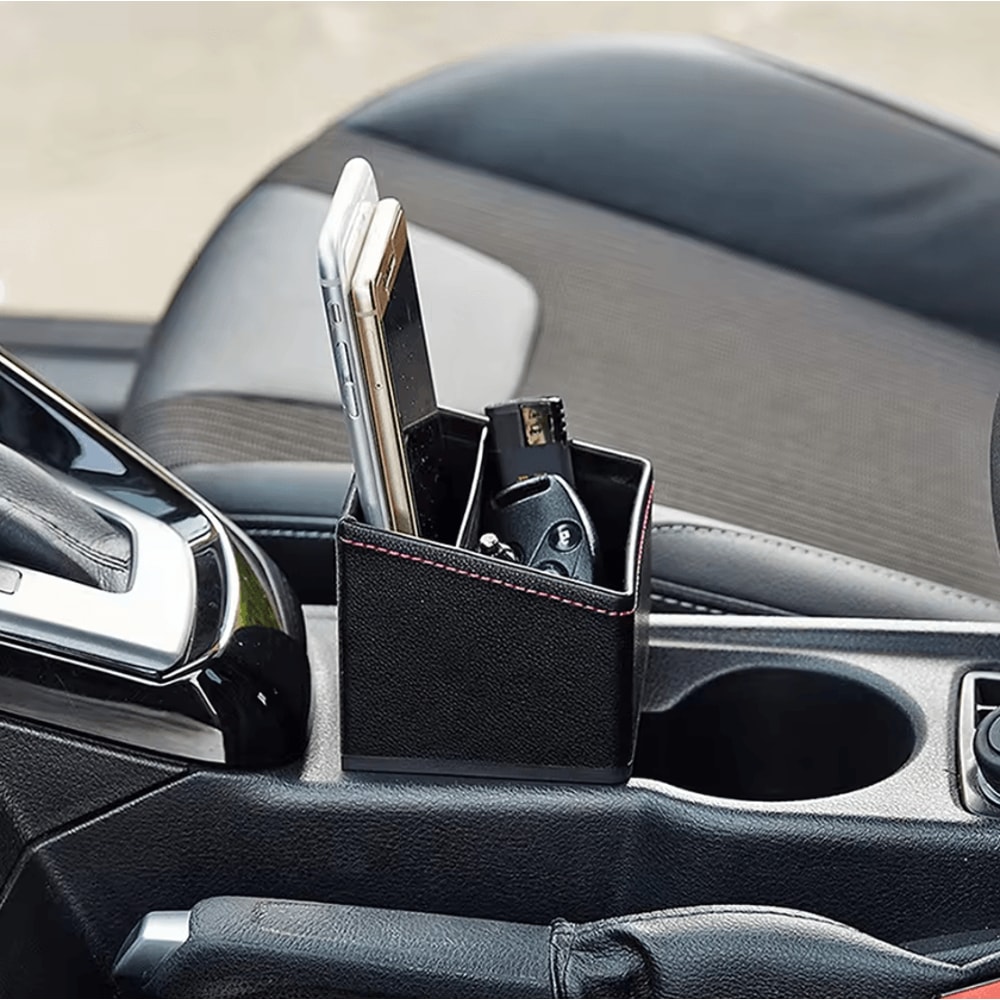 DriveEase PU Leather Car Console Organizer Box 2