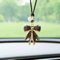 Luxe Crystal Bow Rearview Mirror Car Charm 0