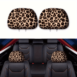 wild luxe leopard print gm headrest covers set