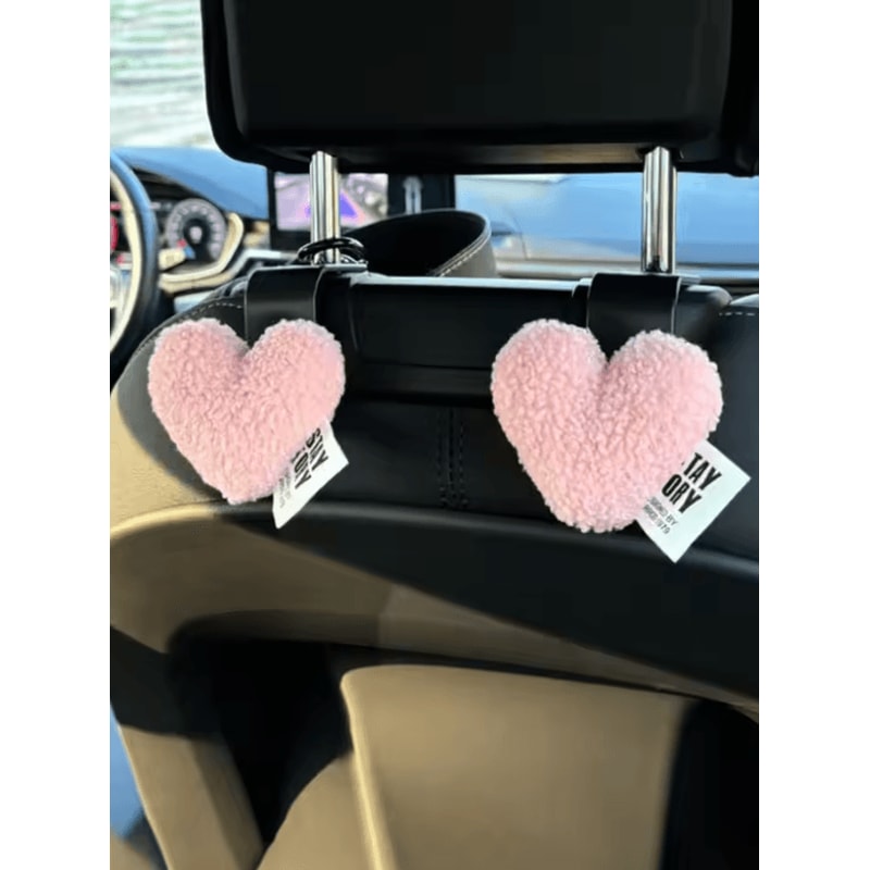 HeartHug Plush Car Seat Hooks Set 3