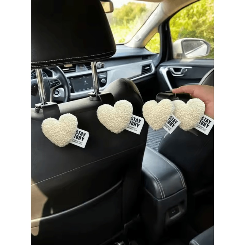 HeartHug Plush Car Seat Hooks Set 10