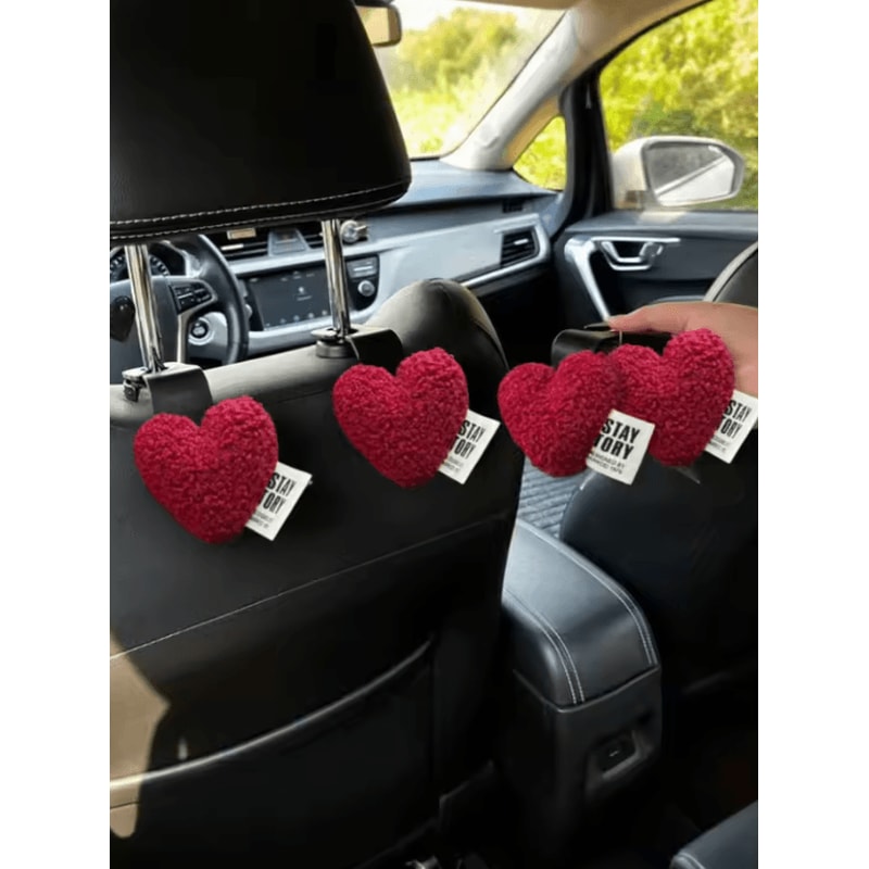 HeartHug Plush Car Seat Hooks Set 6