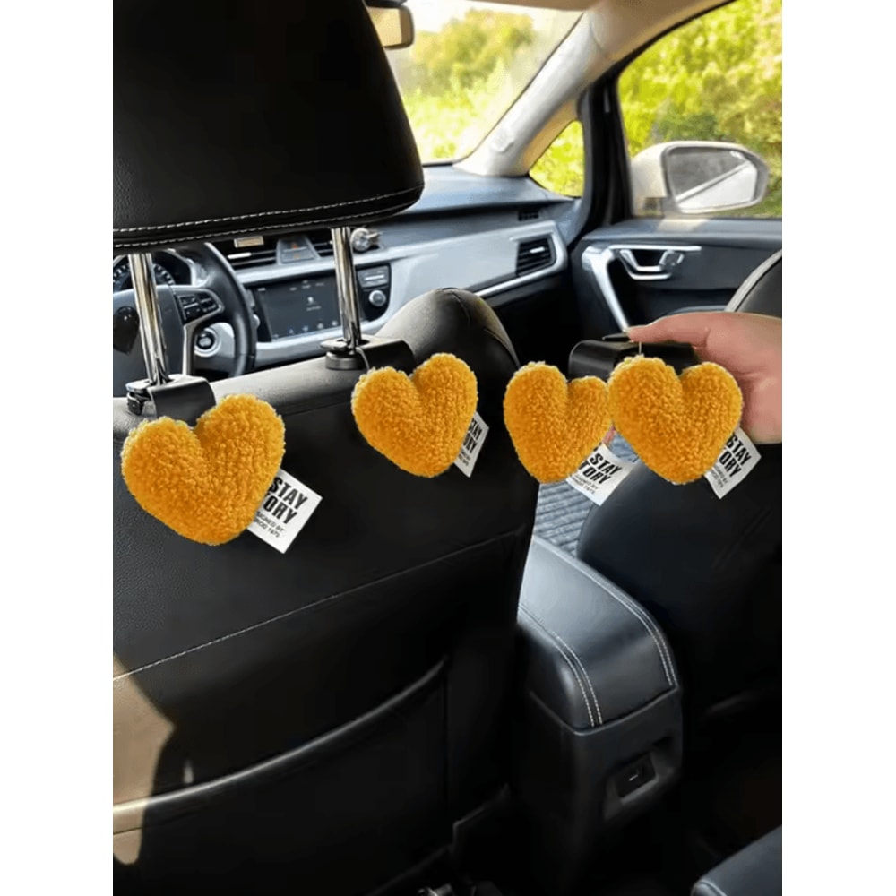 HeartHug Plush Car Seat Hooks Set 8