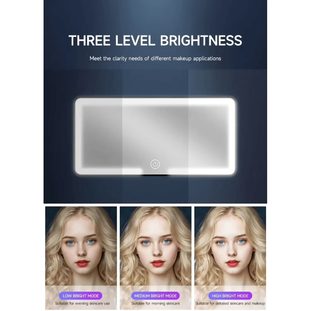 GlowTouch LED Rechargeable Car Makeup Mirror 2