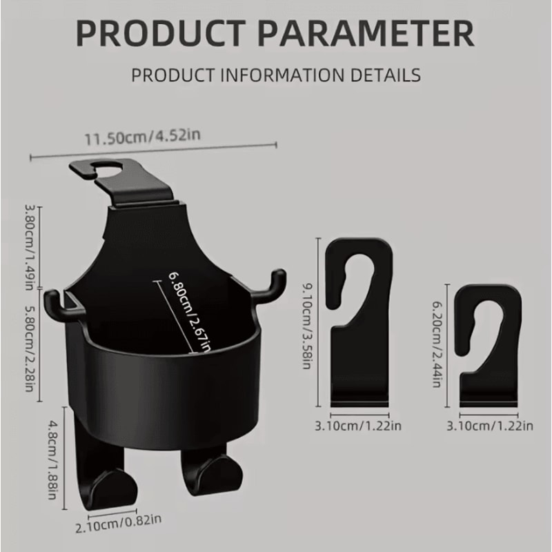 Universal Car Seat Headrest Hook Cup Holder Organizer 4