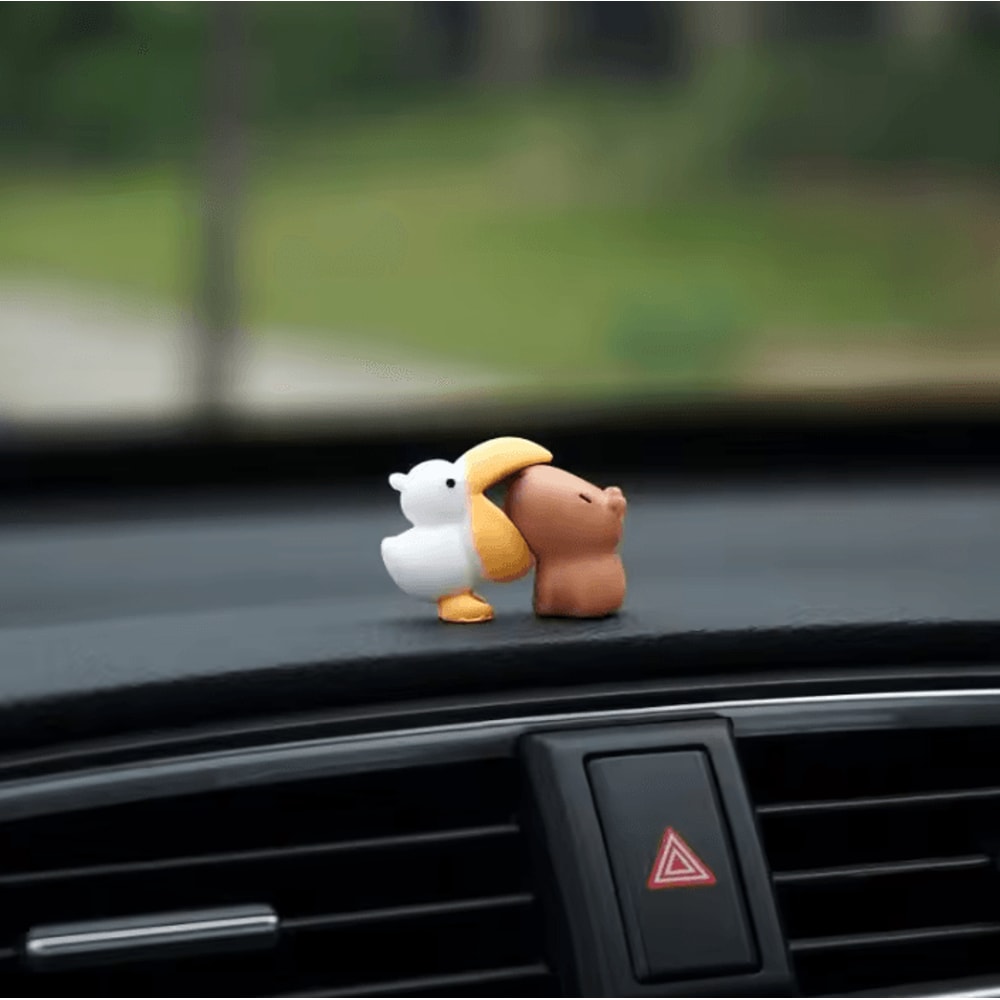 Cute Capybara Duck Car Dashboard Ornament 1