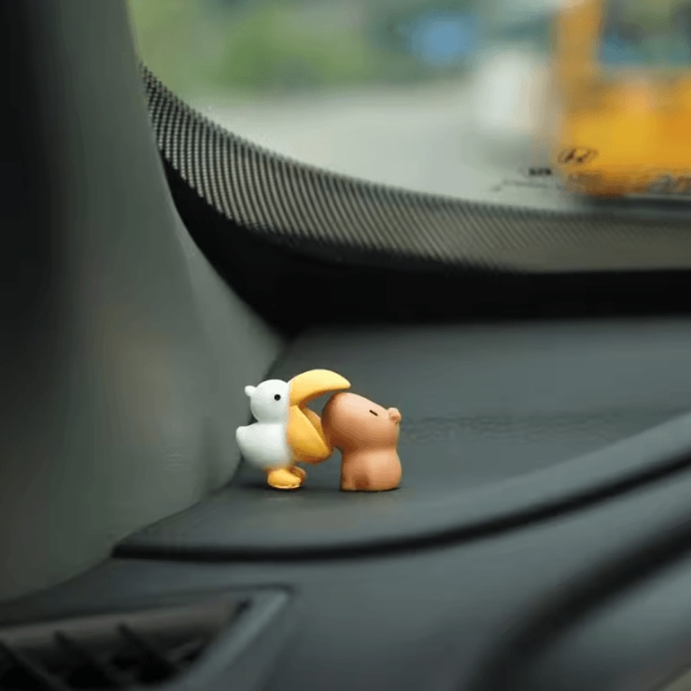 Cute Capybara Duck Car Dashboard Ornament 4