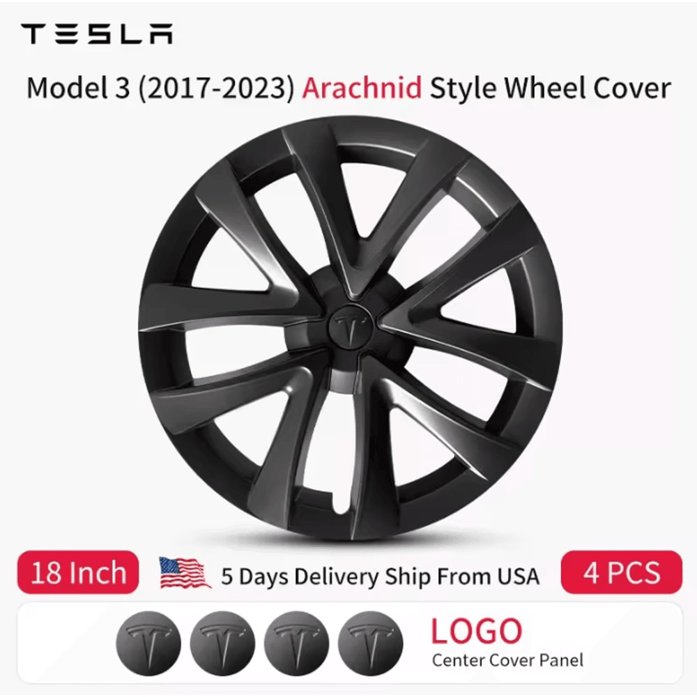 Tesla Model 3 Arachnid Style 18Inch Wheel Cover Set 0