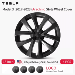 tesla model 3 arachnid style 18-inch wheel cover set