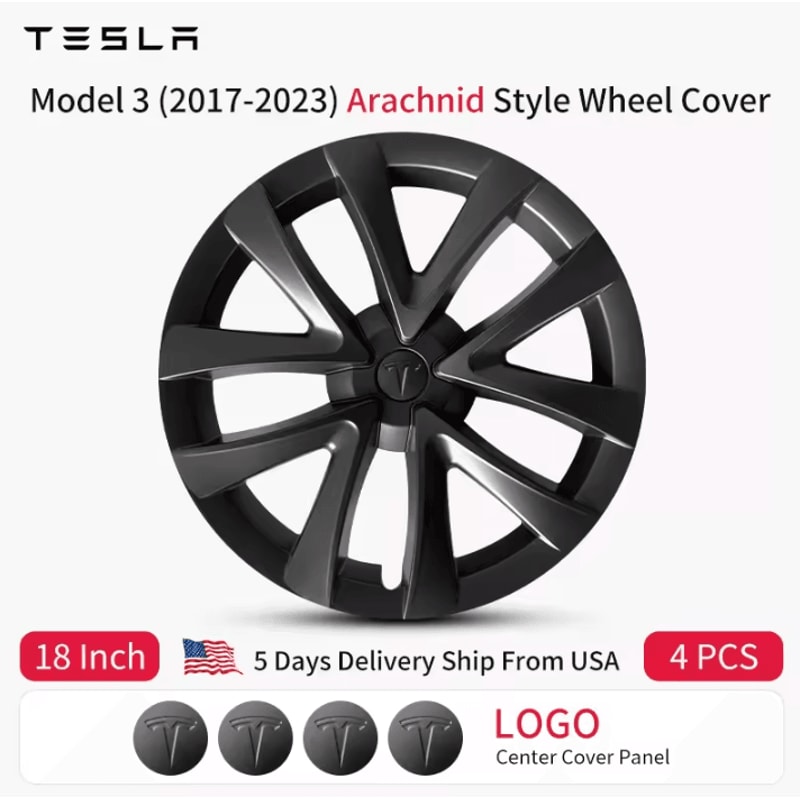 Tesla Model 3 Arachnid Style 18Inch Wheel Cover Set 0